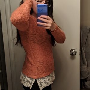 Rust light lace sweater sz. Small